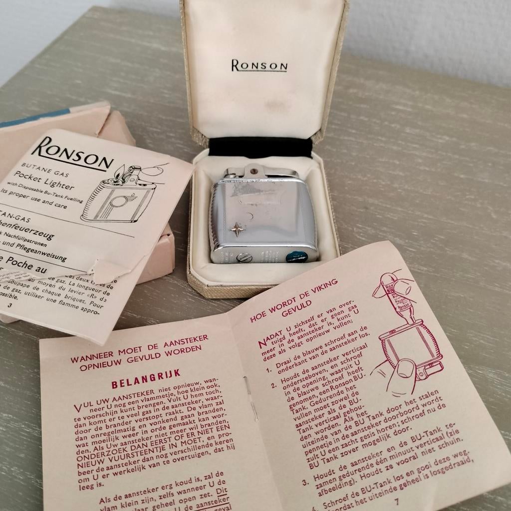 Vintage Ronson Viking aansteker, Verzamelen, Ophalen, Zo goed als nieuw, Aansteker