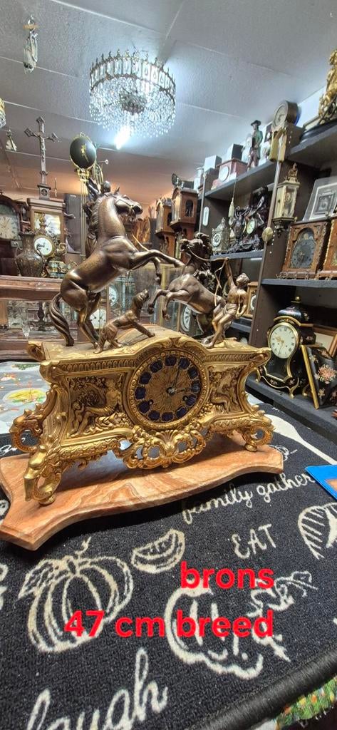 Prachtige bronzen klok, Antiek en Kunst, Ophalen