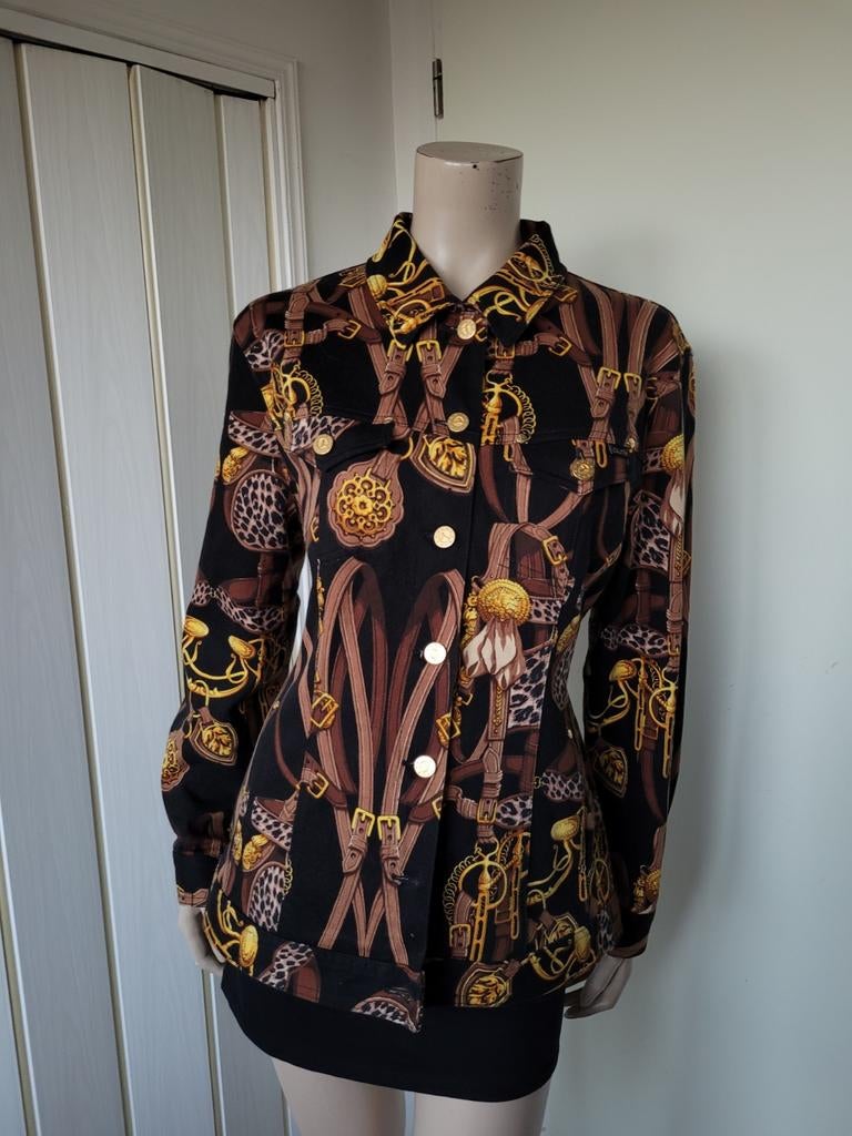 Laurel Tussenjas Stretch Katoen Bruin Zwart Goud Maat 42/XL, Kleding | Dames, Bruin, Laurel, Maat 46/48 (XL) of groter, Ophalen of Verzenden