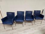 4 leren eettafel stoelen voor €95,-, Ophalen, Gebruikt, Nvt, Nvt