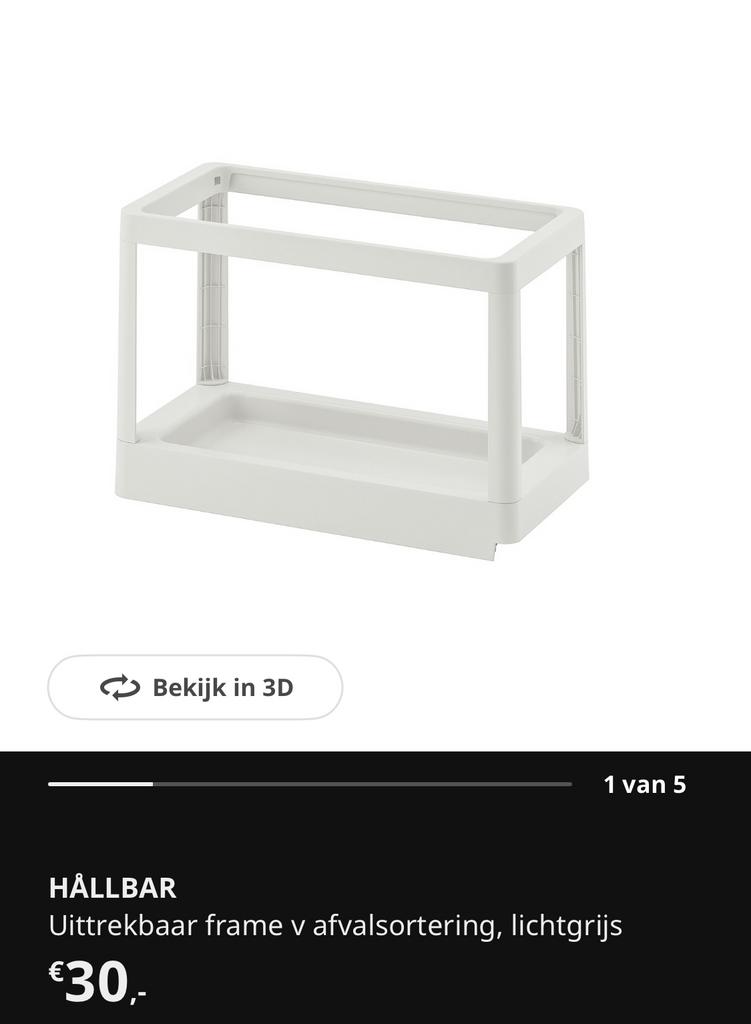 Ikea HÅLLBAR uittrekbaar frame v afvalsortering, Ophalen of Verzenden, Nieuw