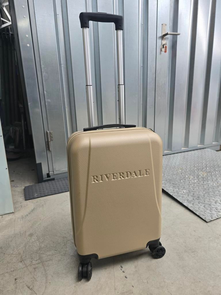 Riverdale Handbagage Koffer - Beige, Sieraden, Tassen en Uiterlijk, Wieltjes, Gebruikt, 50 tot 60 cm, Hard kunststof