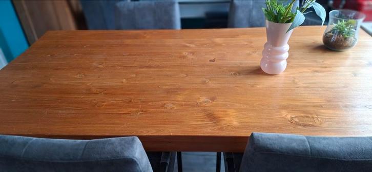Teak eettafel 200x100 cm -, Huis en Inrichting, Tafels | Eettafels, Gebruikt, 50 tot 100 cm, 150 tot 200 cm, Vijf personen of meer