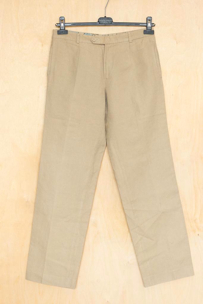 Kenzo prachtige beige linnen en katoenen pantalom broek L 42, Kleding | Dames, Broeken en Pantalons, Zo goed als nieuw, Maat 42/44 (L)