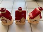 Set van 3 Kersthuisjes met LED-verlichting, Ophalen of Verzenden, Gebruikt
