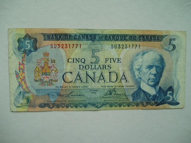 1156. Canada, 5 dollars 1972 Sir Wilfrid Laurier., Verzenden, Noord-Amerika, Los biljet