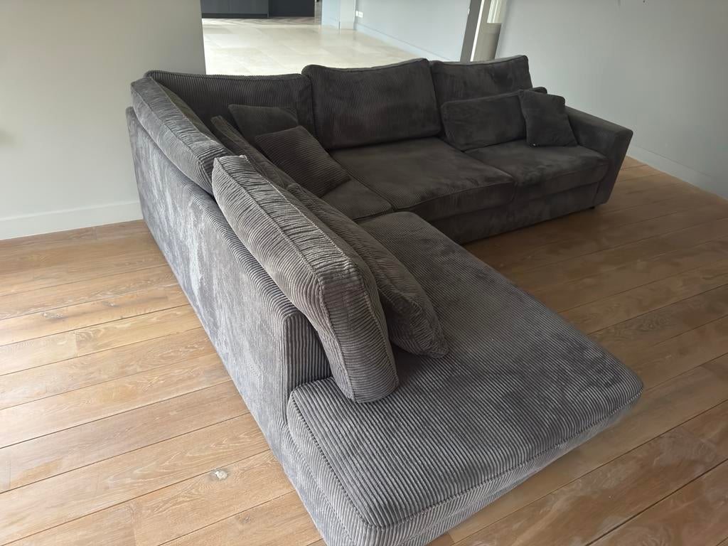Ribstof Hoekbank van Feelings, Huis en Inrichting, Banken | Bankstellen, Ophalen, Gebruikt, Hoekbank, 300 cm of meer