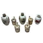 20e-eeuws Chinees: vaasjes (3x), en theekopjeshouders (4x), Ophalen of Verzenden