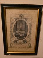 Antieke religieuze affiche in lijst, Antiek en Kunst, Ophalen of Verzenden