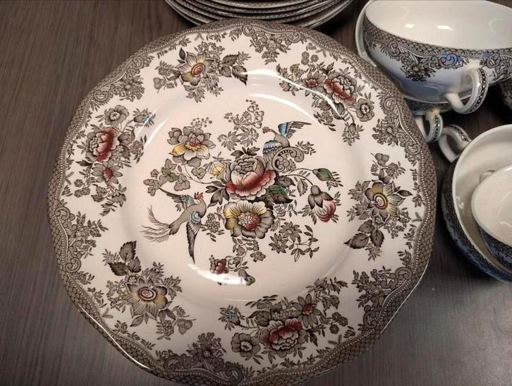 Enoch Wedgwood Oriental Pheasants 51-delig servies, Antiek en Kunst, Antiek | Servies compleet, Ophalen