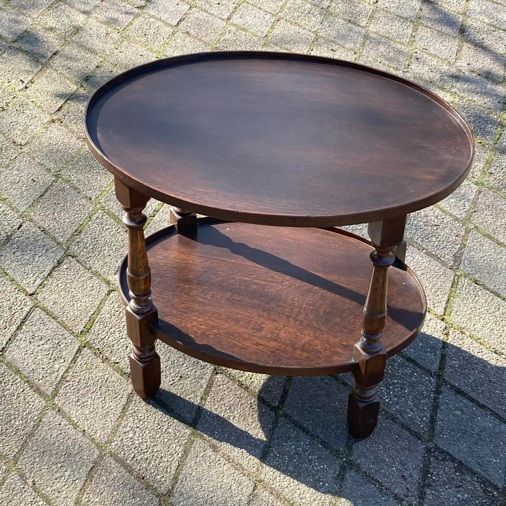 Vintage ovale serveertafel / theetafel - 60x45x51 cm, Ophalen