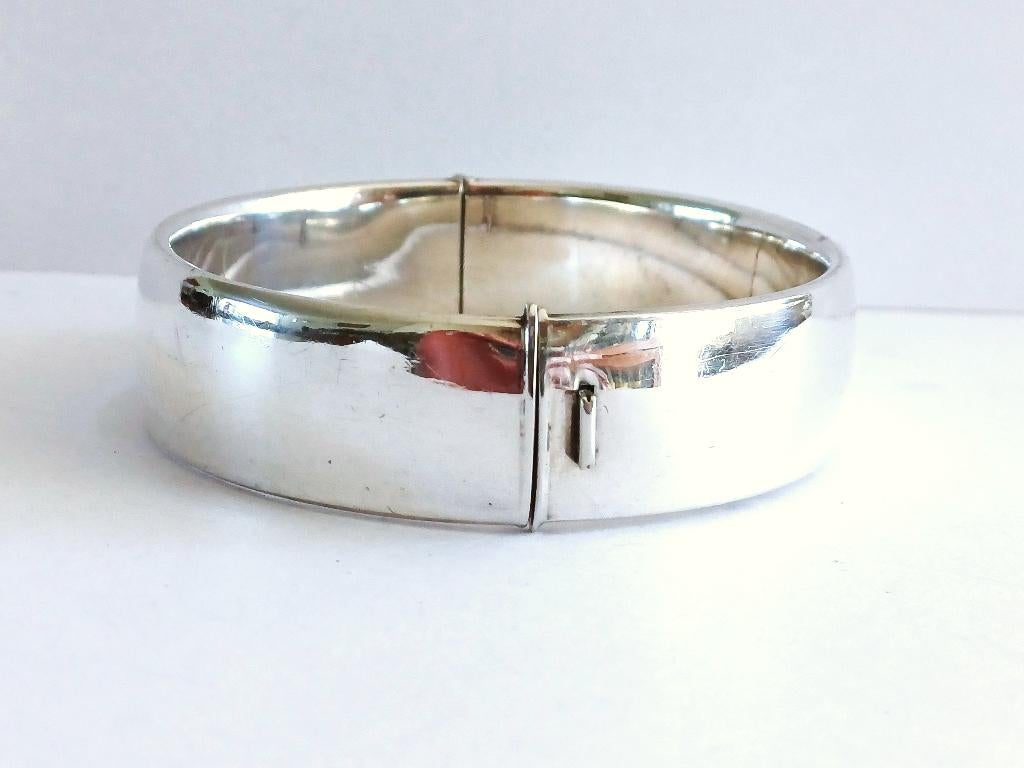 Zware vintage zilver slavenarmband, bangle Engeland, Sieraden, Tassen en Uiterlijk, Armbanden, Ophalen of Verzenden, Zo goed als nieuw