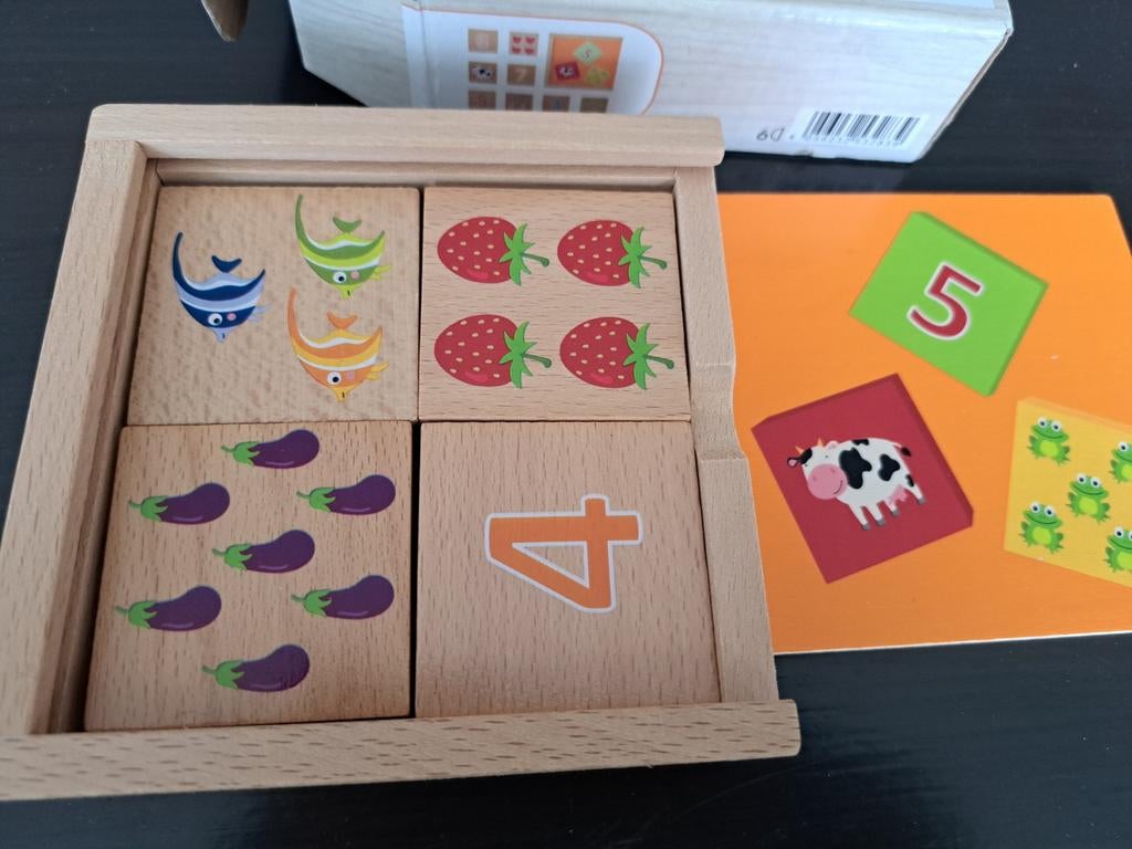 Houten domino, mozaïek puzzel, poezenpuzzel en kralen, Kinderen en Baby's, Speelgoed | Houten speelgoed, Ophalen of Verzenden
