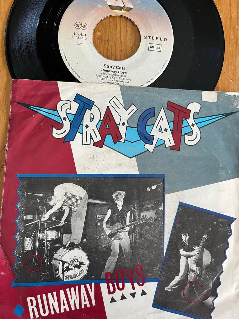 Stray Cats - Runaway Boys (7 inch single), Cd's en Dvd's, Vinyl Singles, 7 inch, Ophalen of Verzenden, Rock en Metal, Single