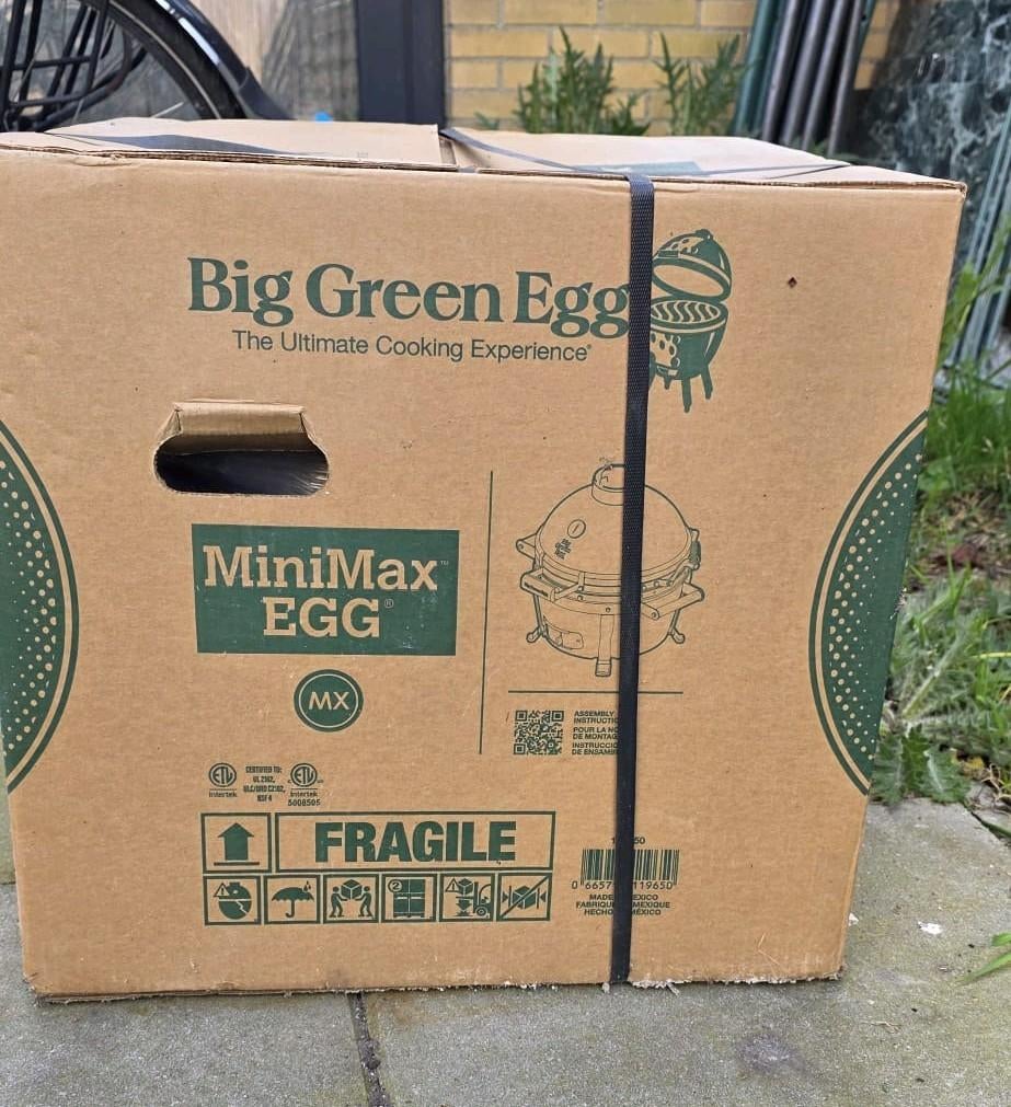Big Green Egg MiniMax, Tuin en Terras, Houtskoolbarbecues, Ophalen, Nieuw, Big Green Egg