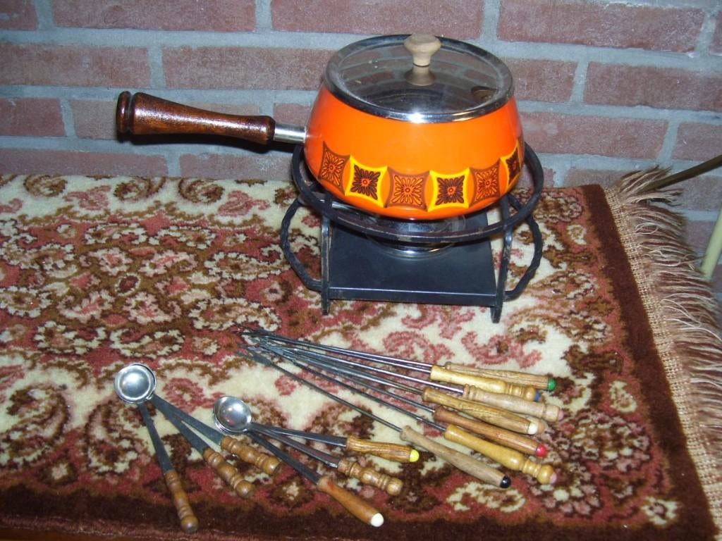 FONDUESET, Witgoed en Apparatuur, Fonduesets, Ophalen of Verzenden, Zo goed als nieuw, Brander, Fonduepan