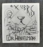 Exlibris Cor Henselmans (kelk, Maria, kerk, lelies, boeken), Ophalen of Verzenden