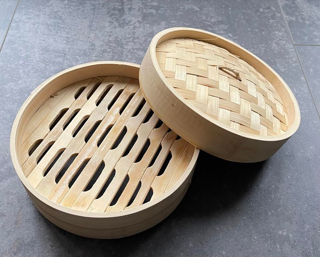 Bamboe stoommandje, Beige, Overige typen, Hout, Ophalen of Verzenden