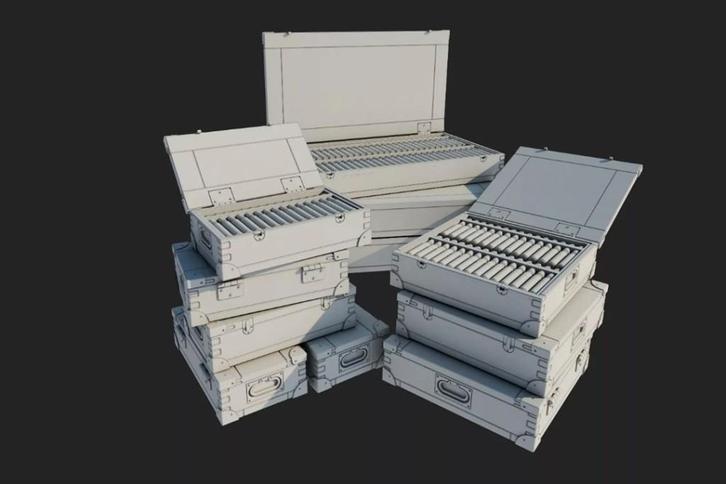 (16.02) 1:35 Ammo boxes voor 3 cm MK103 & Flak 103/38, Hobby en Vrije tijd, Modelbouw | Auto's en Voertuigen, Nieuw, Overige typen