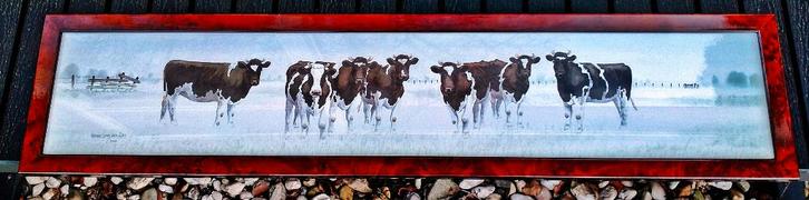 Fries Litho Schilderij - Koeien Decor - Wiebe v/d Zee - Nr1, Huis en Inrichting, Woonaccessoires | Wanddecoraties, Zo goed als nieuw