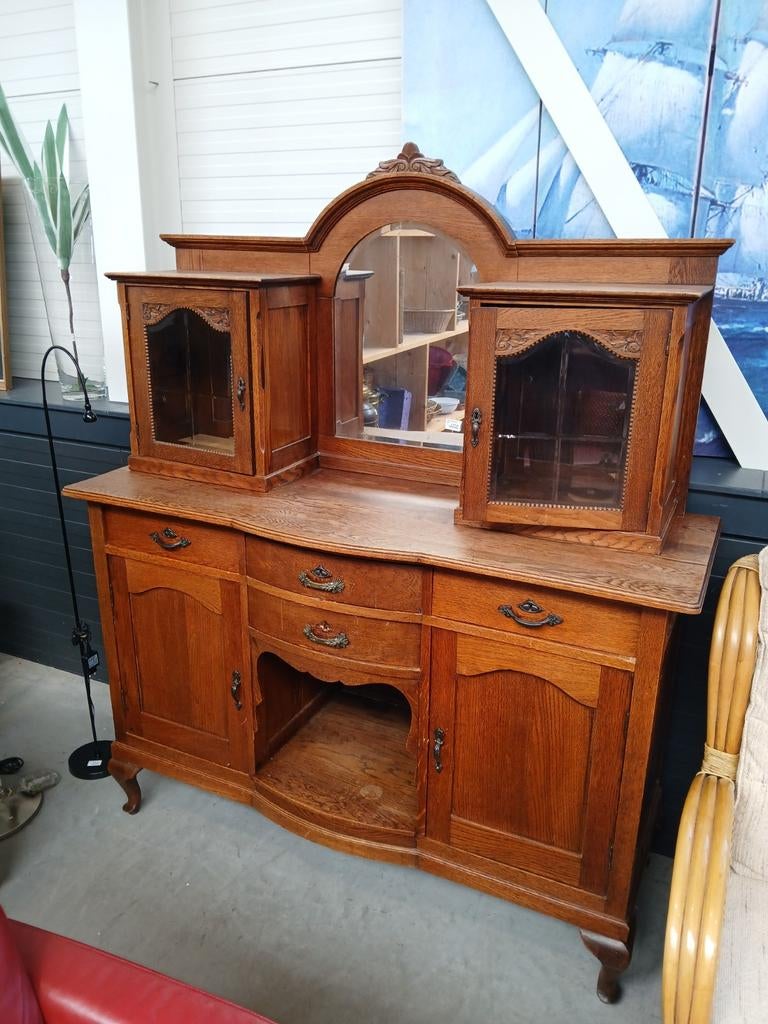 Brocante dressoir met vitrinekastjes - Estafette Harlingen, Ophalen