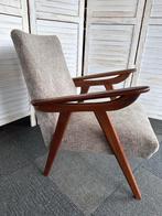 Vintage Deense fauteuil teakhout jaren 50 stoel Scandinavisc, Ophalen, Gebruikt, Overige kleuren, Vintage jaren 50