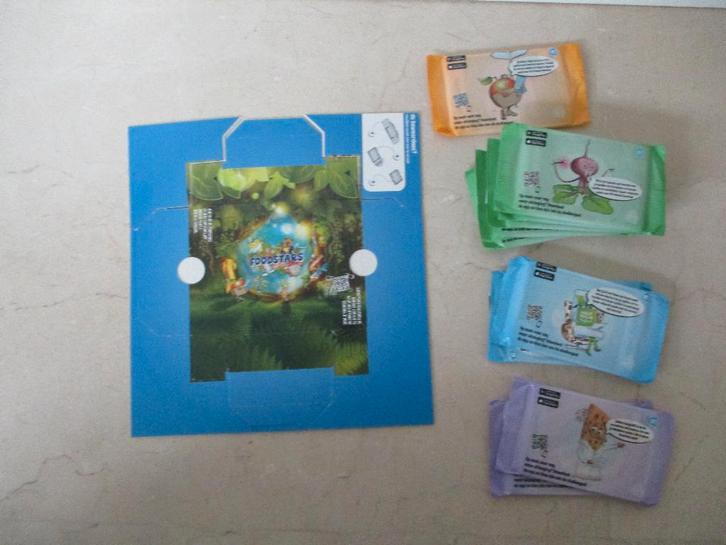 Foodstars 3x set 2 en 1x set 4 + spelregels, Verzamelen, Supermarktacties, Albert Heijn, Ophalen of Verzenden