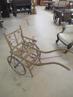 Oer 09879 antieke houten kinderwagen met ijzeren wielen, Antiek en Kunst, Antiek | Overige Antiek, Ophalen