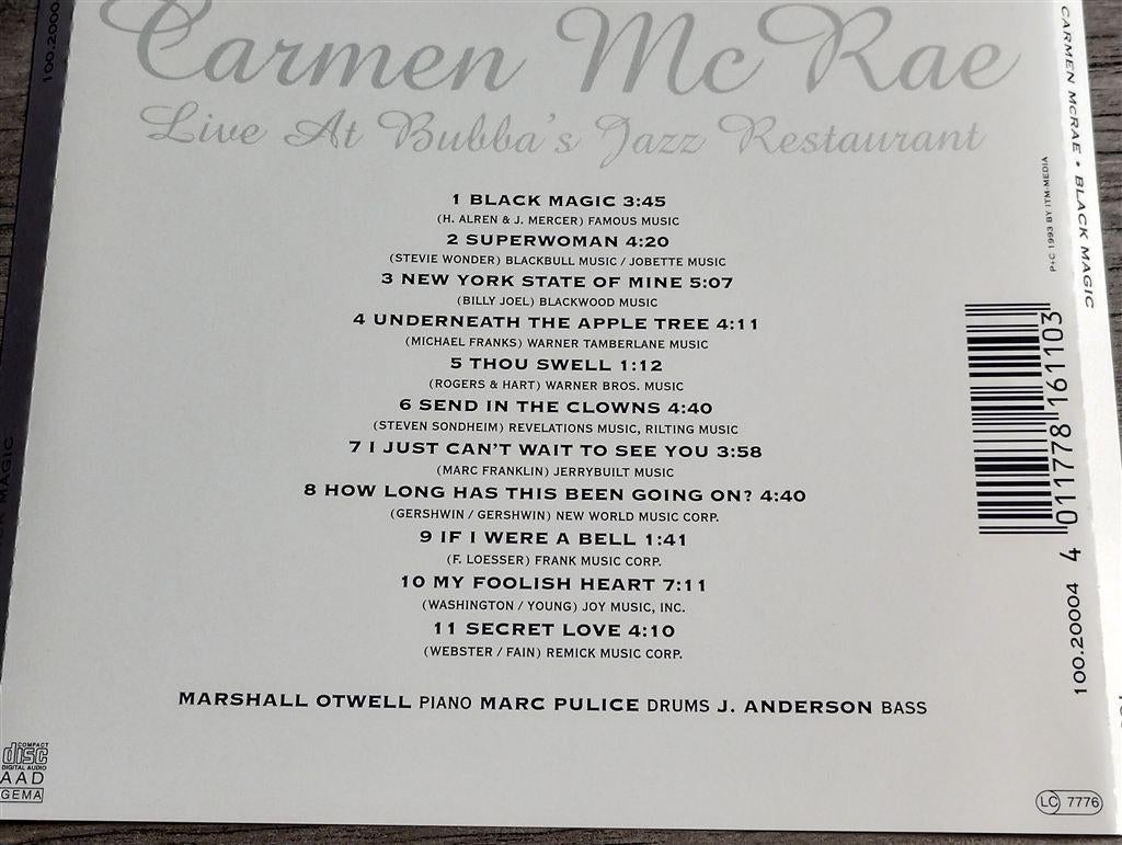Carmen McRae ‎- Black Magic, Ophalen of Verzenden, 1980 tot heden, Zo goed als nieuw, Jazz