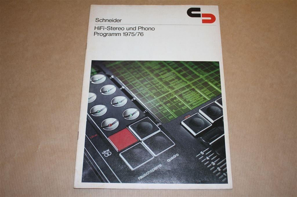 Oude catalogus - Schneider Hifi-Stereo & Phono 1975 !!, Ophalen of Verzenden, Zo goed als nieuw