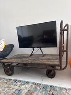 Antieke industriële brocante NS bagagekar op wielen, Ophalen