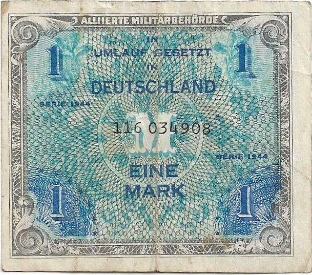 Duitsland 1 mark 1944 Geallieerde bezetting, Ophalen of Verzenden, Duitsland, Los biljet