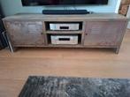 TV meubel van hout en metaal, Ophalen, Grenenhout, 150 tot 200 cm, Minder dan 100 cm