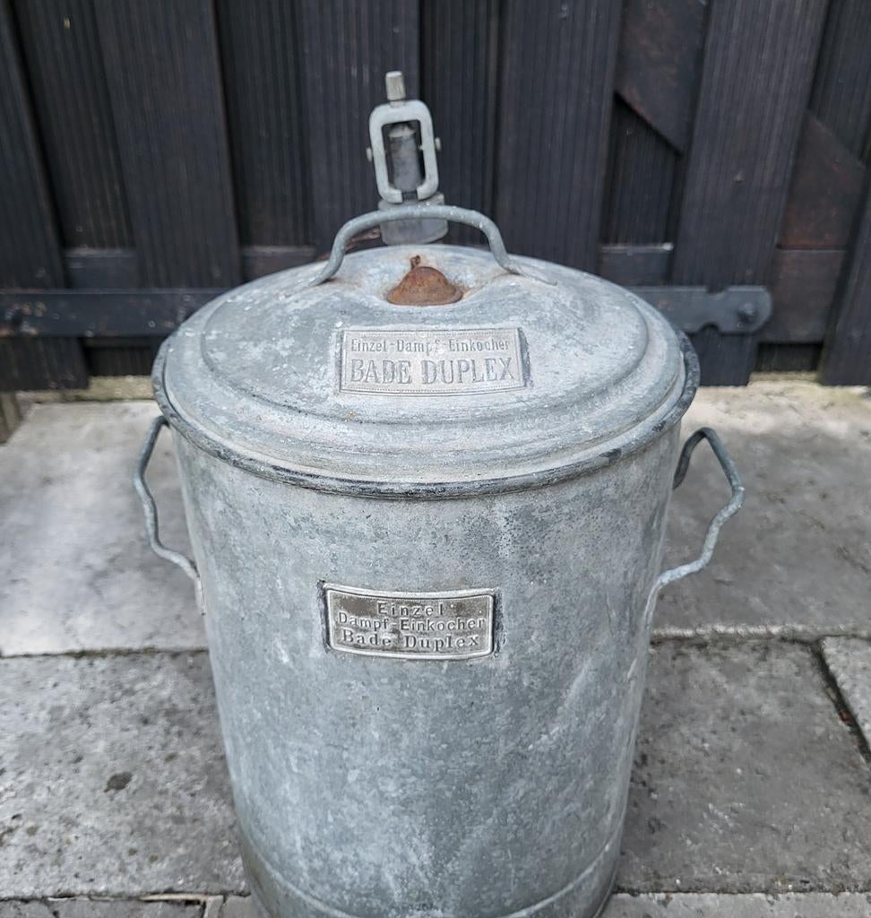 Vintage Zinken "Einzel Dampf Einkocher Bade Duplex" Emmer, Ophalen of Verzenden