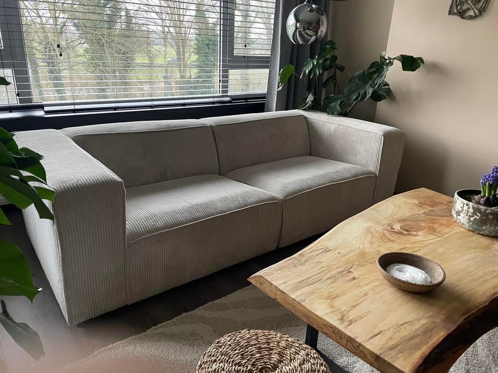 Trendy 2 zits bank (Rib), Ophalen, Tweepersoons, 75 tot 100 cm, Zo goed als nieuw