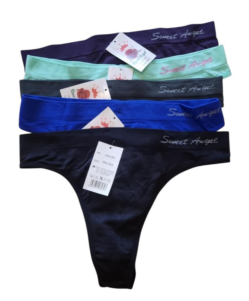 SWEET ANGEL Nieuwe Naadloze strings 1 Maat, 5 stuks, Sweet Angel, Ophalen of Verzenden, Zwart, String