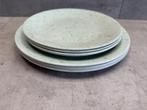 Set borden groen 'marmer' - 4 persoons - NIEUW - 11304, Ophalen of Verzenden, Nieuw