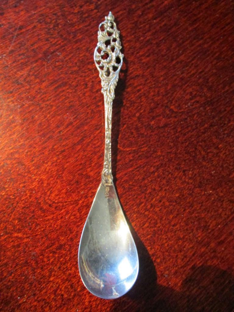 Zilveren jamlepel (met haak); gemerkt, Antiek en Kunst, Ophalen of Verzenden, Zilver