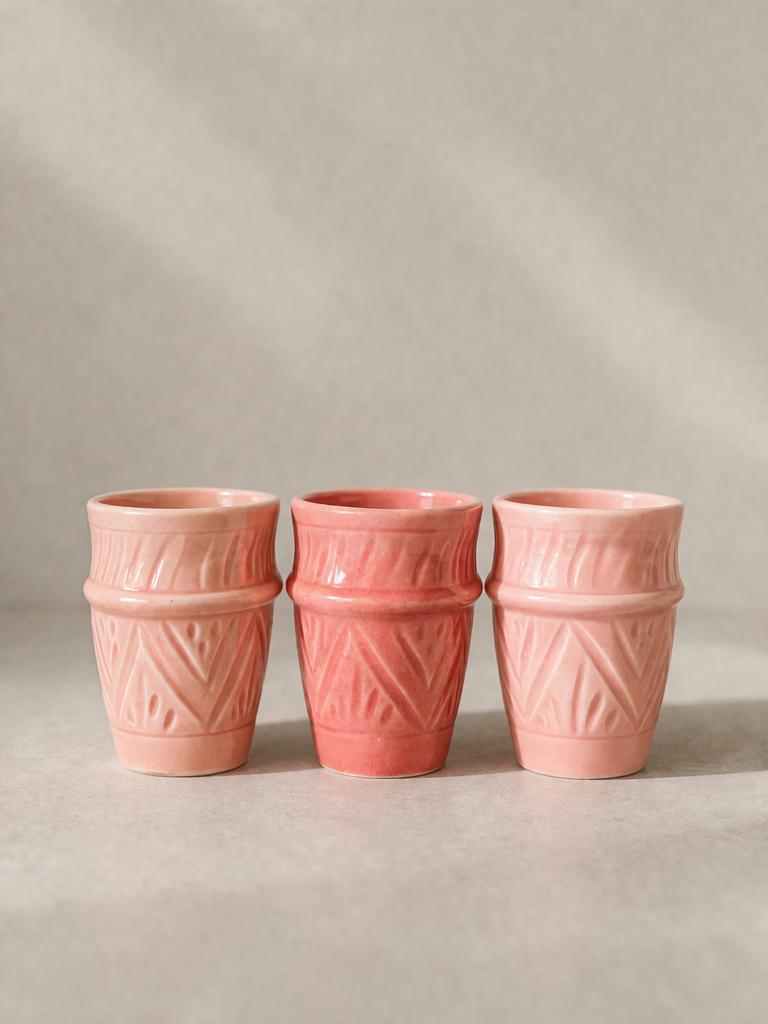 Grote roze handgemaakte Marokkaanse mokken - Moederdag, Nieuw, Ophalen of Verzenden, Overige stijlen, Kop(pen) en/of Schotel(s)