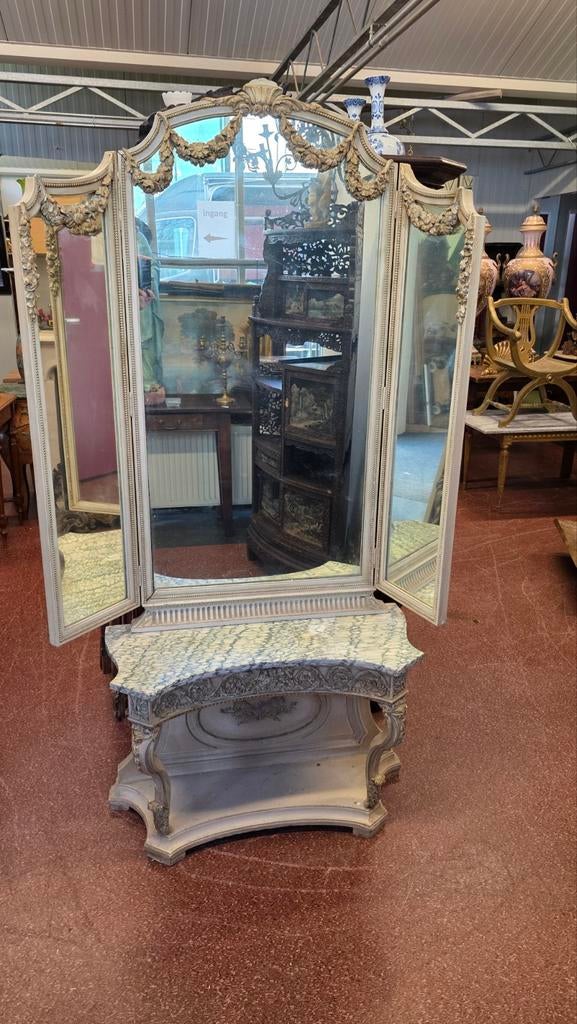 Antieke Franse Louis XVI Kaptafel, Ophalen, 100 tot 150 cm, 100 tot 150 cm