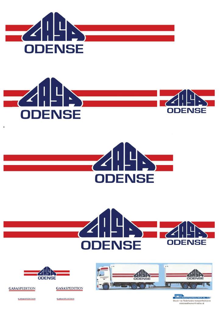 Vrachtauto decal 1:50 Gaza Odense Denemarken ( combi ), Verzenden, Nieuw, Bus of Vrachtwagen, Overige merken