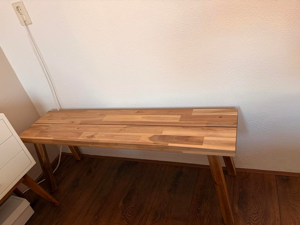 Houten bankje 120x29x45 cm (LxBxH), Ophalen, Gebruikt, Bruin, Hout
