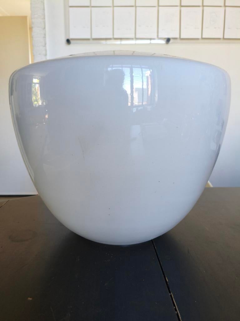 Grote Witte Glazen Kelk Hanglamp - Doorsnee 38 cm, Ophalen, Gebruikt, Glas, 50 tot 75 cm