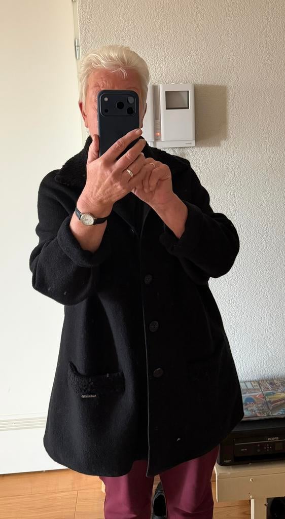 Geiger zwarte voorjaar/najaar jas mt 48, Ophalen of Verzenden, Gedragen, Maat 46/48 (XL) of groter, Zwart