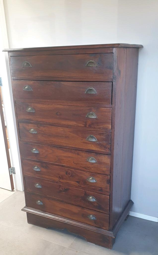 Teakhouten ladenkast, h 135 cm, Ophalen, 5 laden of meer, 100 tot 150 cm, Teakhout