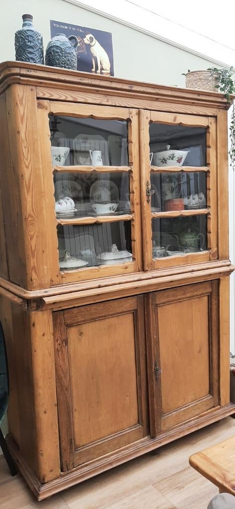 Antieke Franse buffetkast - massief hout, Huis en Inrichting, Kasten | Buffetkasten, Ophalen, 100 tot 150 cm, Antiek, Frans, 150 tot 200 cm