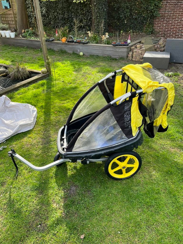Kiddycar fietskar aanhanger, Fietsen en Brommers, Fietsaccessoires | Aanhangers en Karren, Ophalen, Zo goed als nieuw, Kinderkar
