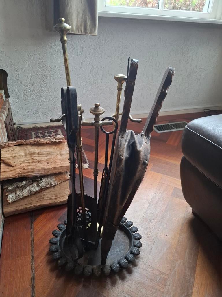 Antiek haardstel met blaasbalg, Ophalen of Verzenden