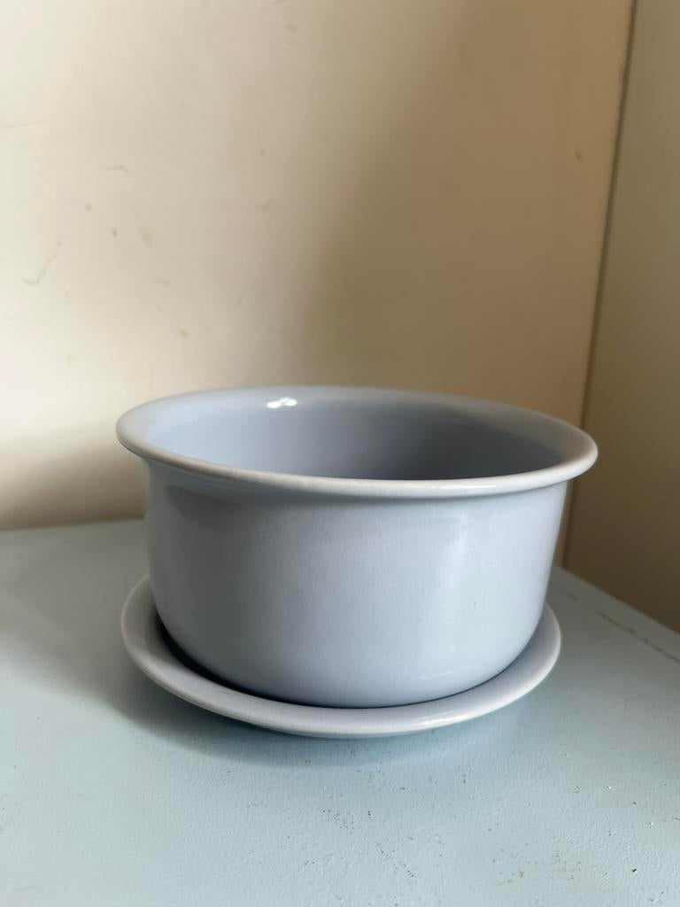 Jaren 70/80 ikea schaal met bord, Tuin en Terras, Bloempotten, Rond, Ophalen of Verzenden, Zo goed als nieuw, Aardewerk