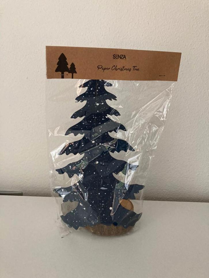 SENZA - Papieren Boom met houten stam Blauw Nieuw!, Diversen, Kerst, Nieuw, Ophalen of Verzenden